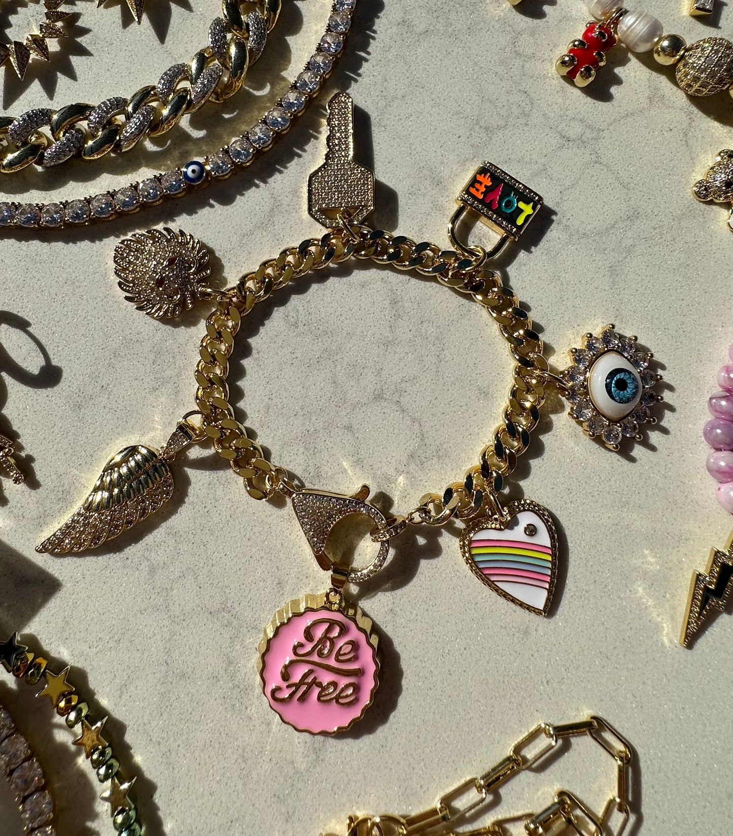 Lucky Charms Cuban Chain Bracelet