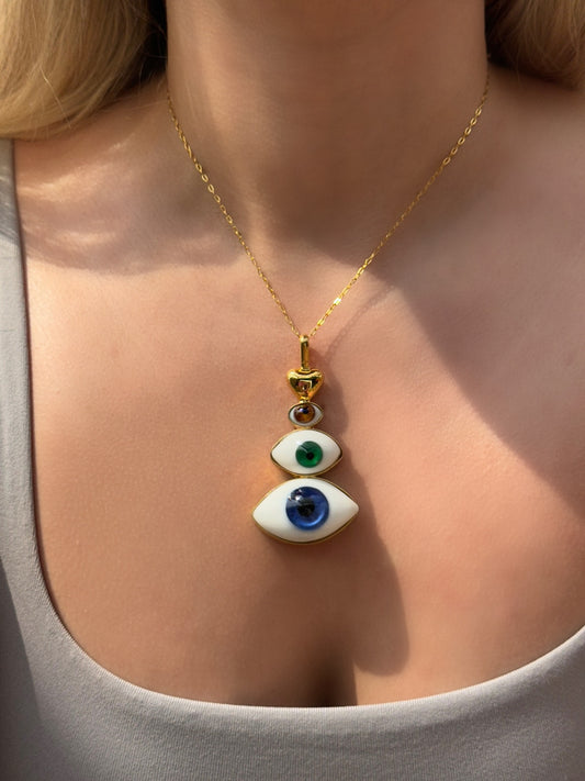 Triple Eye Dainty Chain Necklace