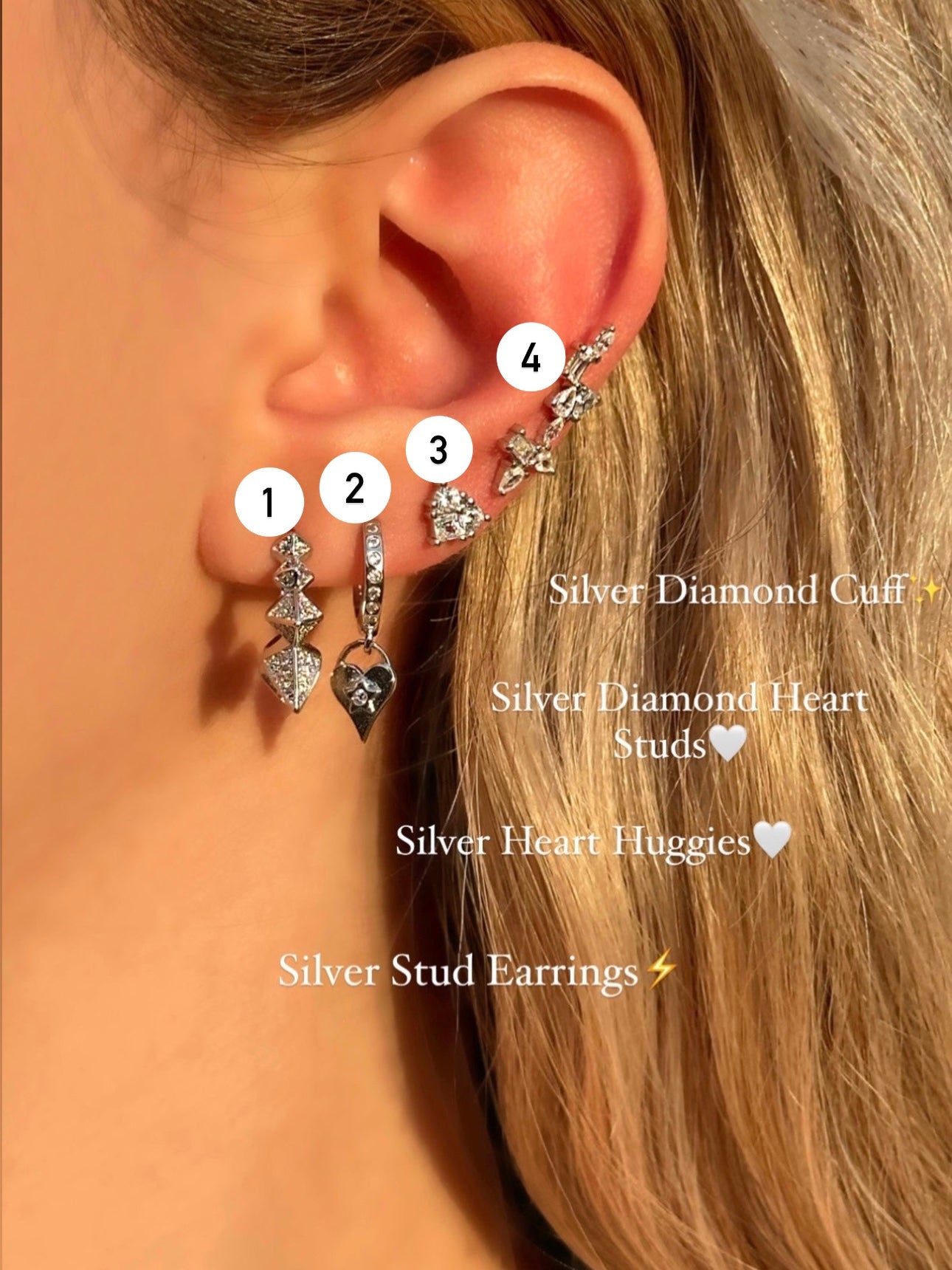 Silver Earrings (Sold Separately)