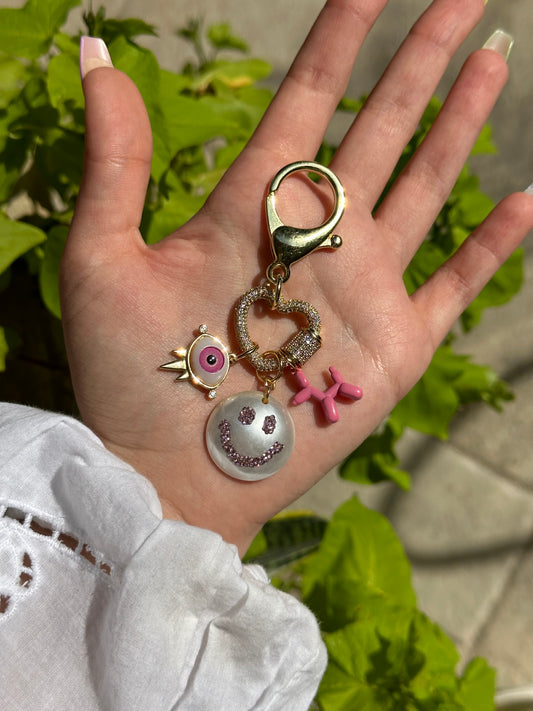 Cute Bling Happy Keychain✨💕