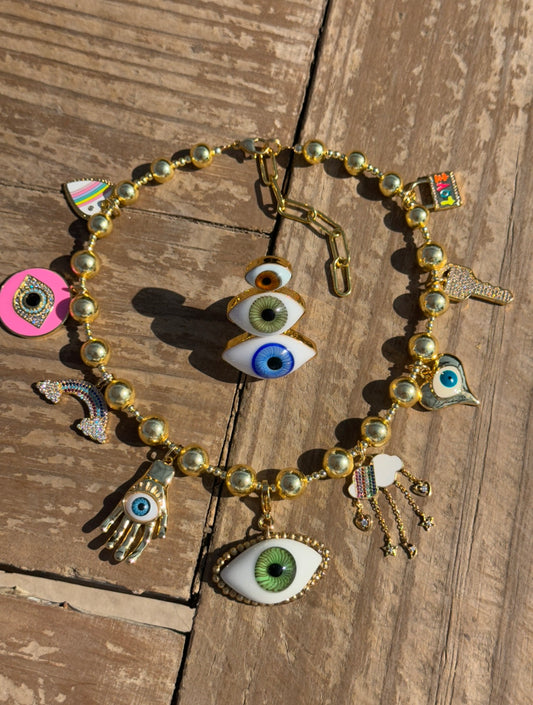 Lucky Charms Mega GREEN Eye Necklace