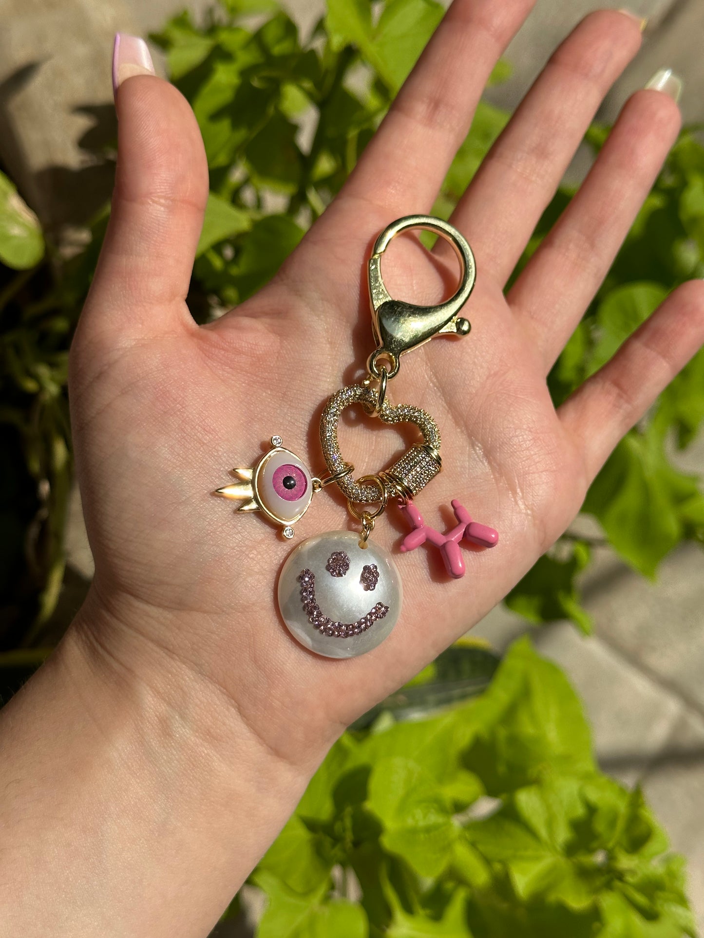Cute Bling Happy Keychain✨💕