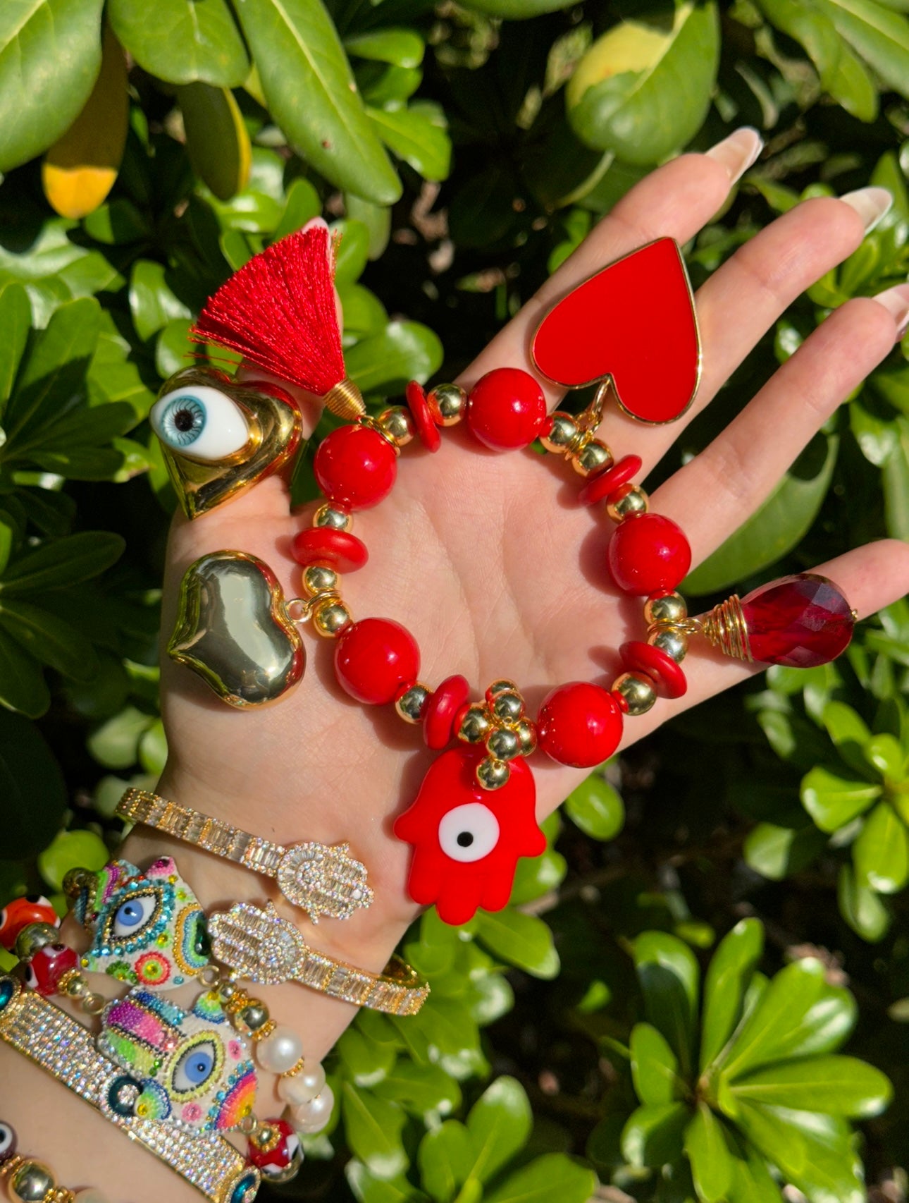 Red Lucky Charms Bracelet