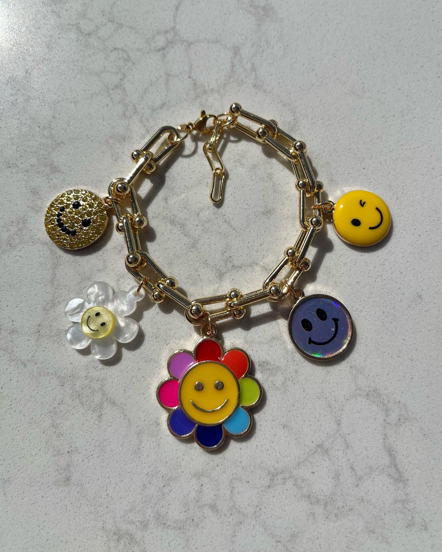 Happy Charms Chunky Chain Bracelet
