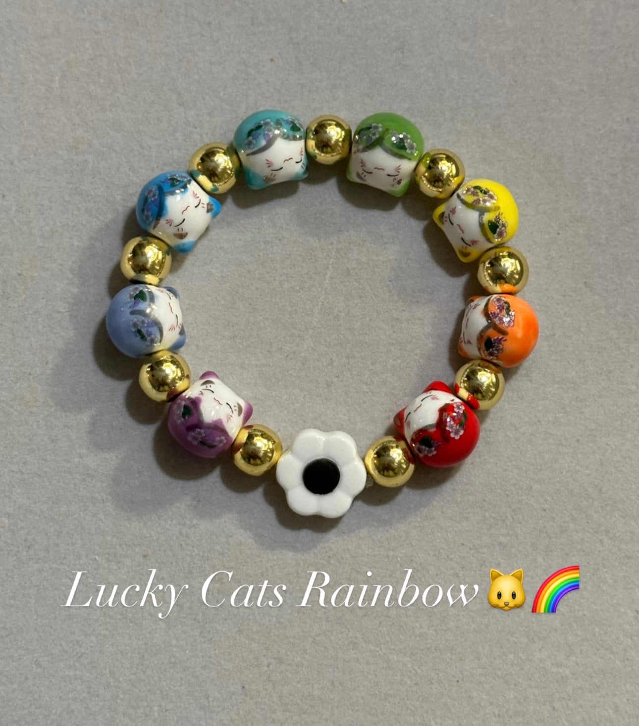 Lucky Cats Rainbow Bracelet
