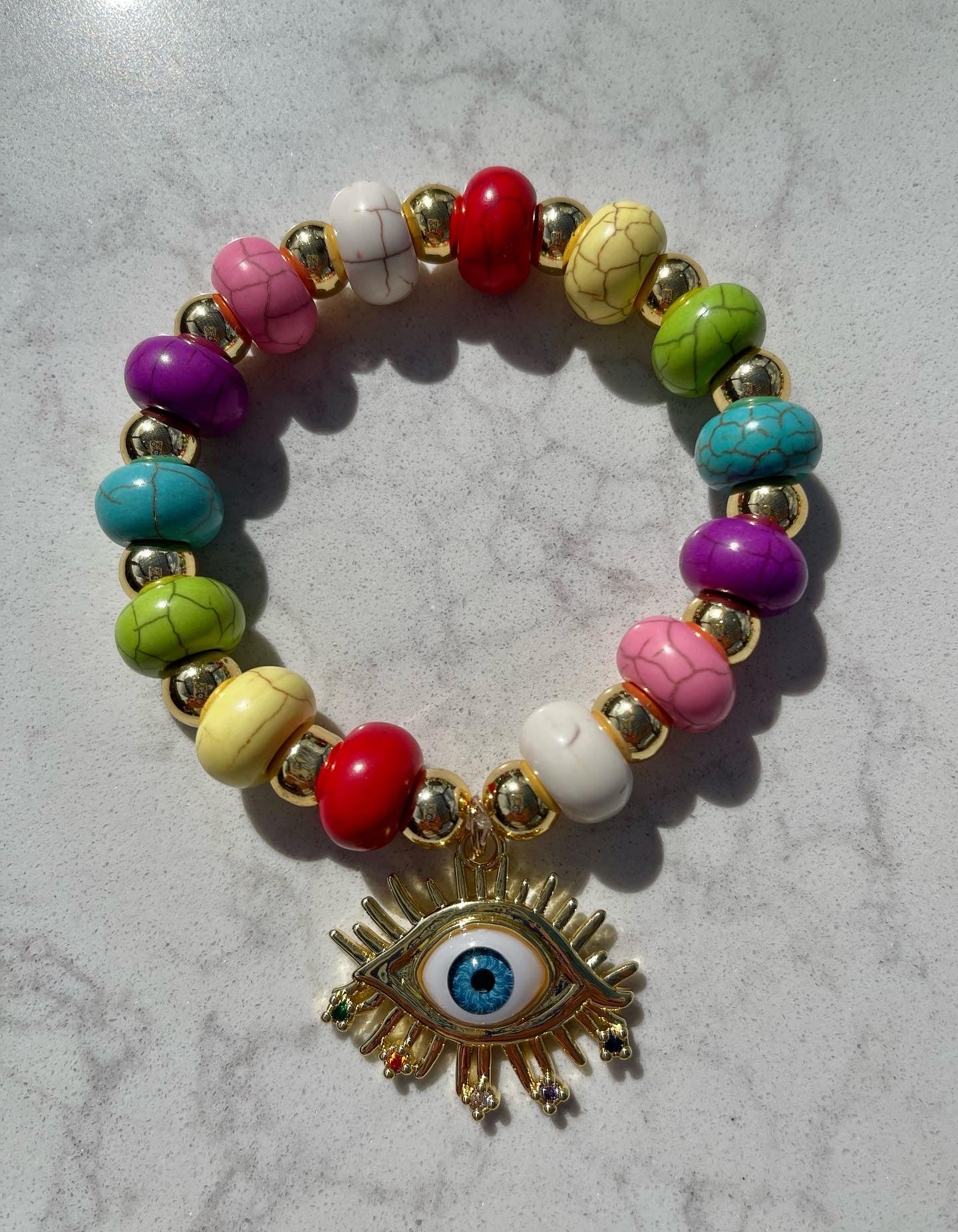 Rainbow Eye Chunky Bracelet