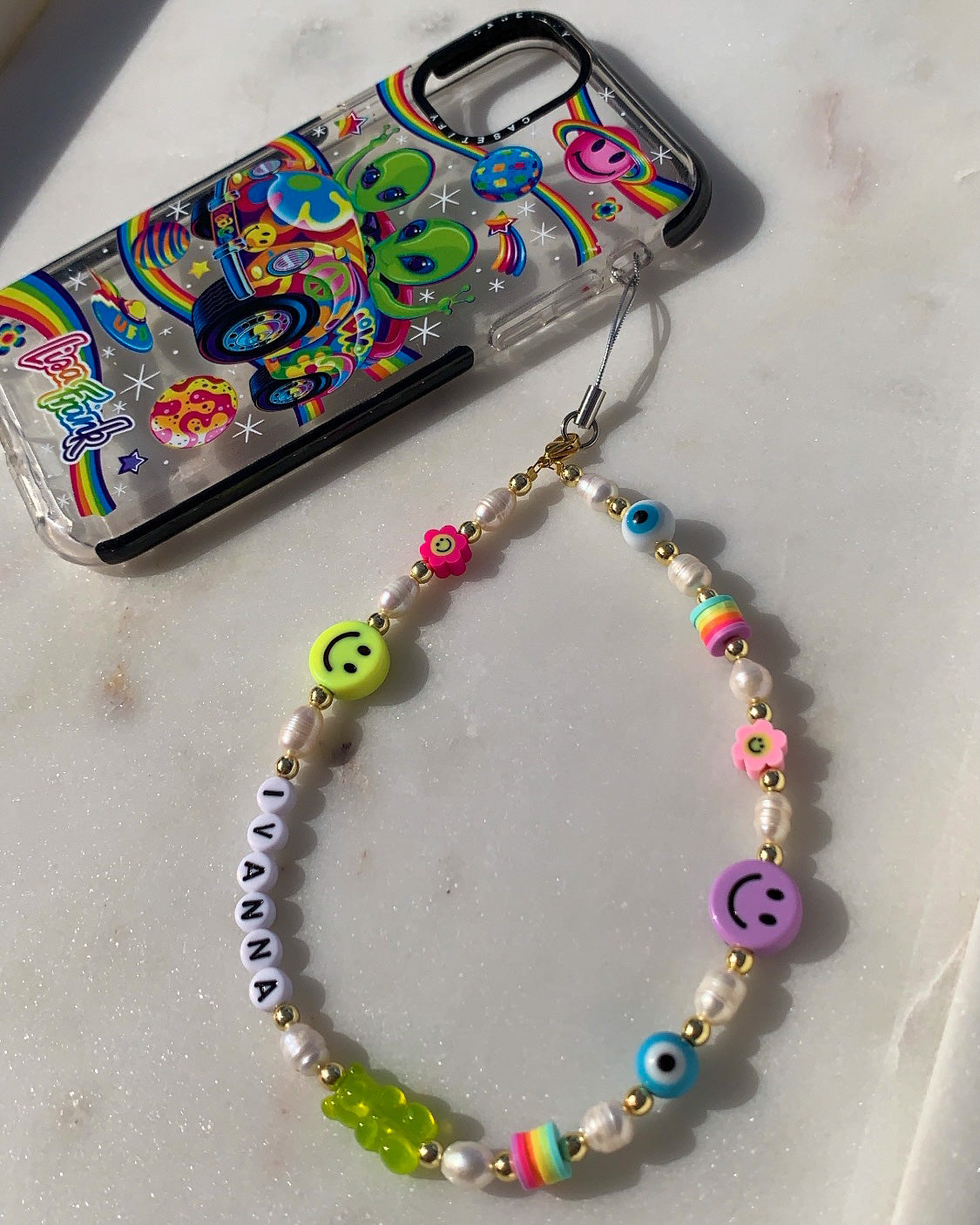 Funky Pearl Personalized Phone Charm