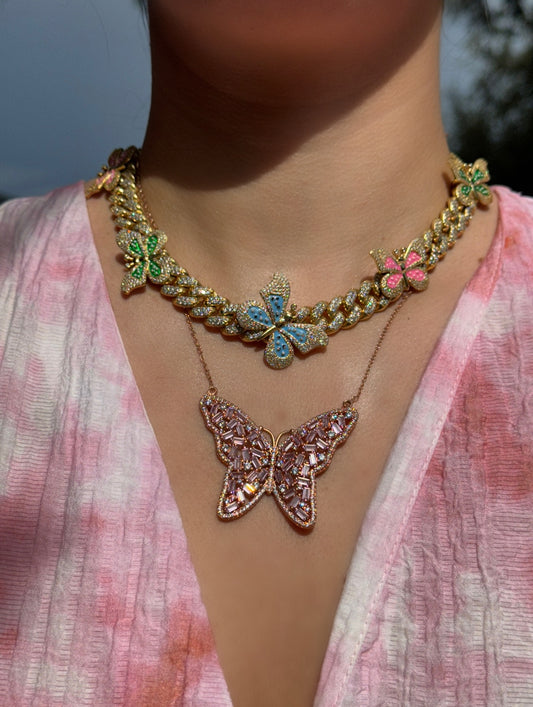 Diamond Butterfly Necklaces