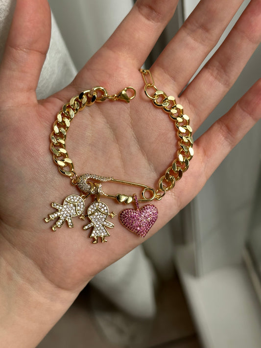 Children Charms & Heart Bracelet