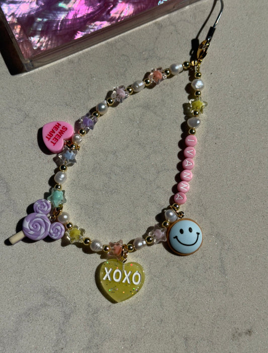 Sweetheart Personalized Phone Charm (Type Name in Notes Box at Checkout)