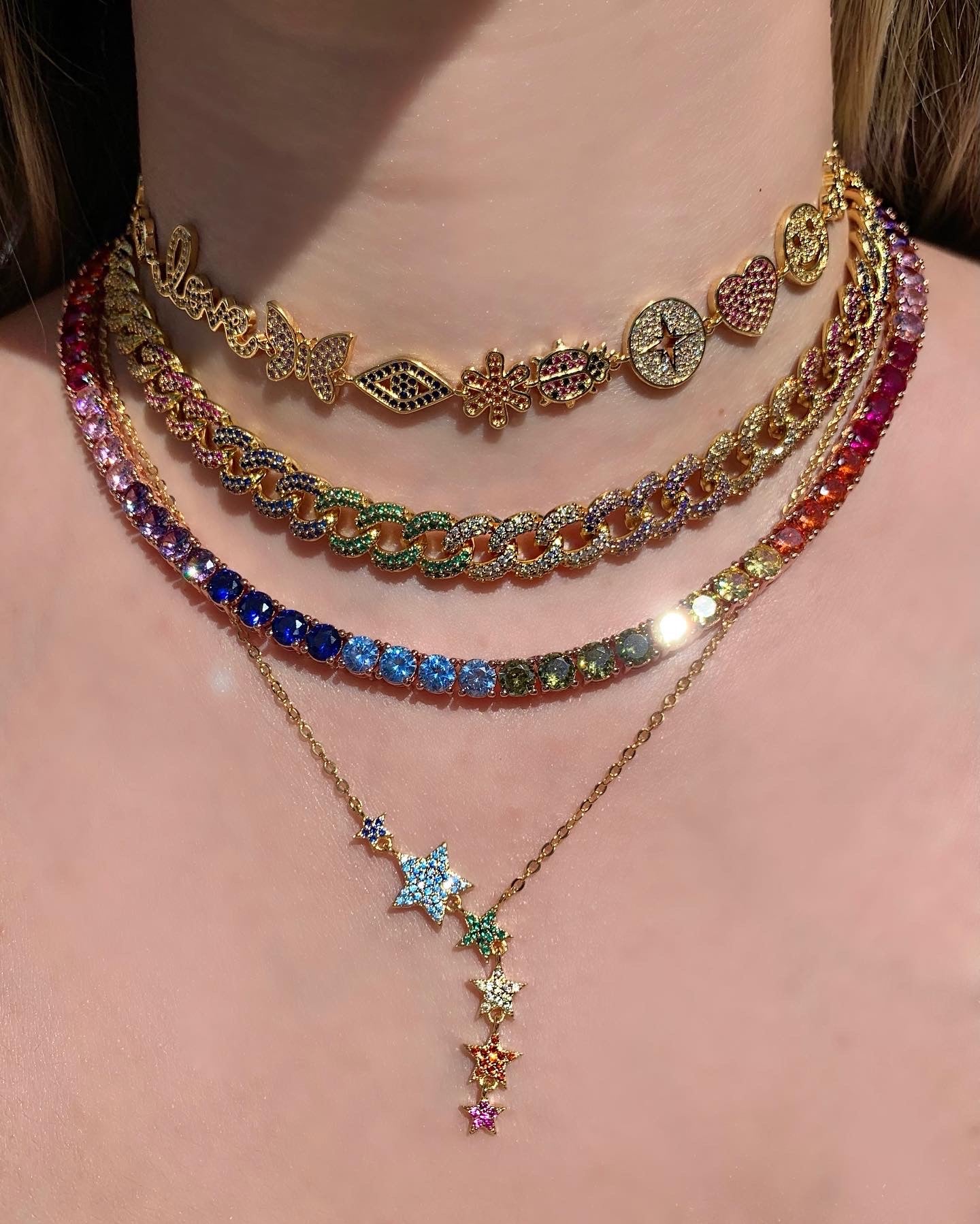 Rainbow Diamond Necklaces