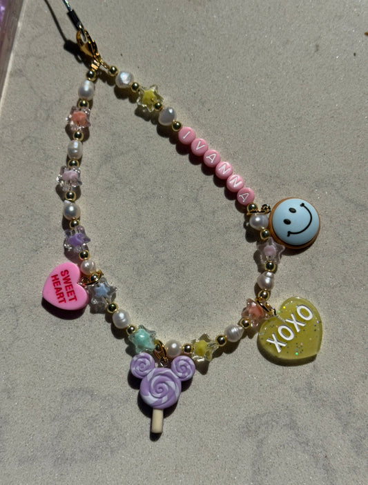 Sweetheart Personalized Phone Charm (Type Name in Notes Box at Checkout)