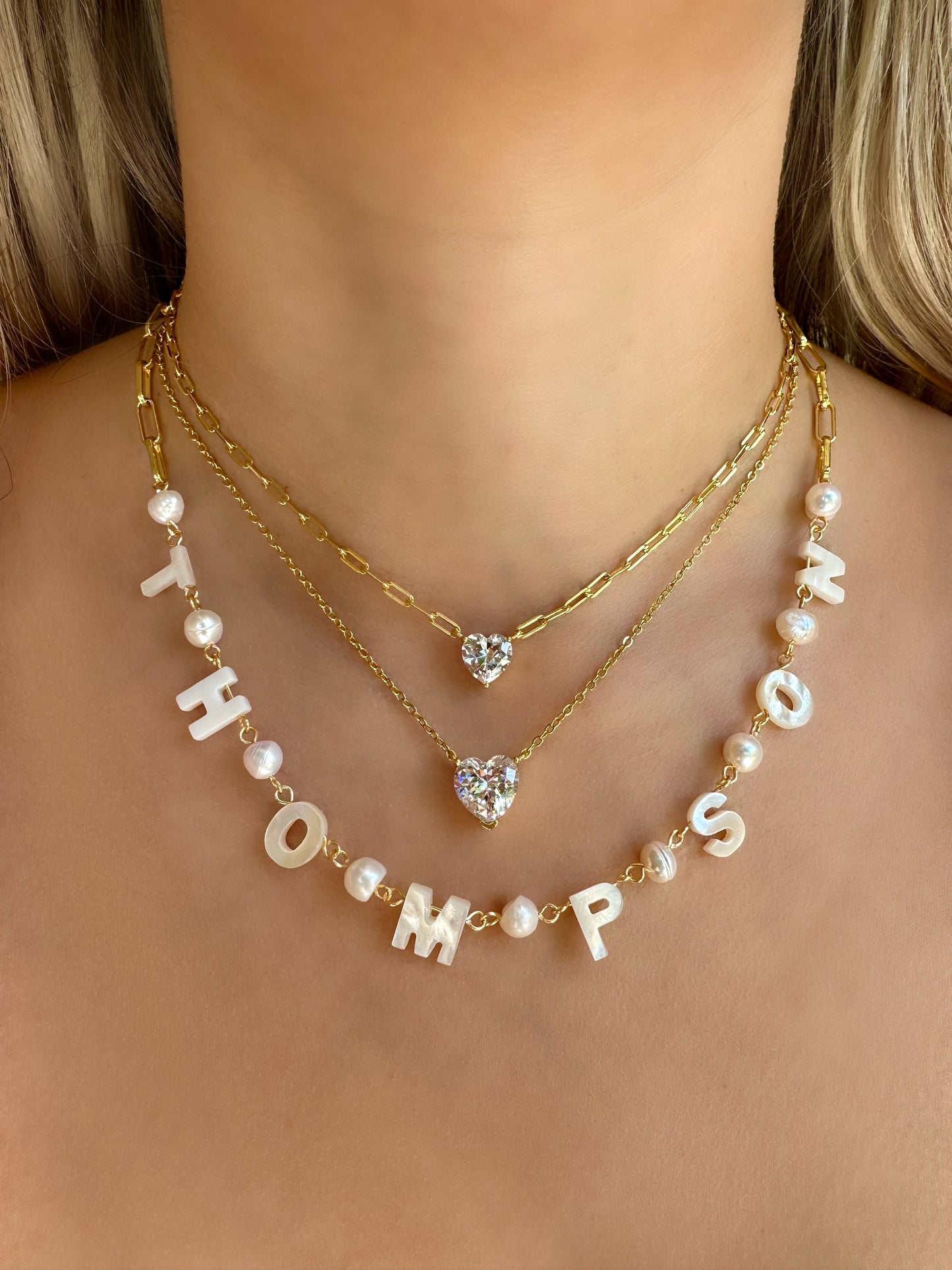 Pearly Name Personalized Necklace