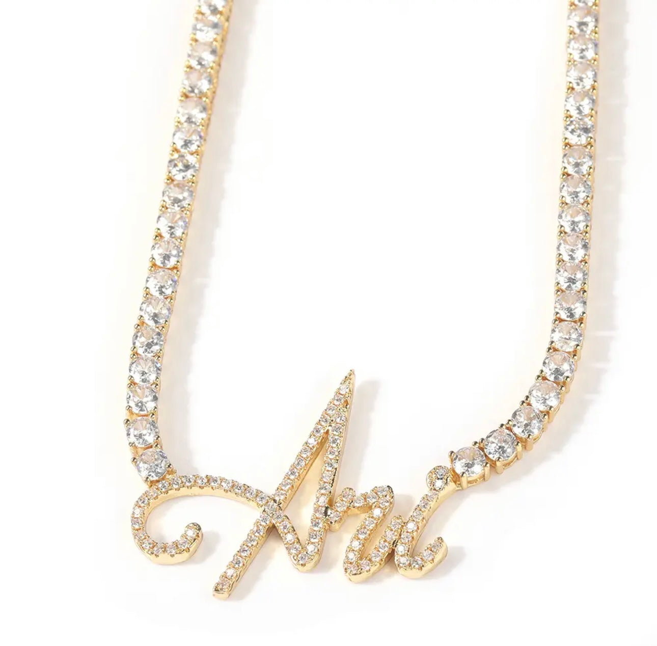 Personalized Diamond Name Tennis Chain Necklace