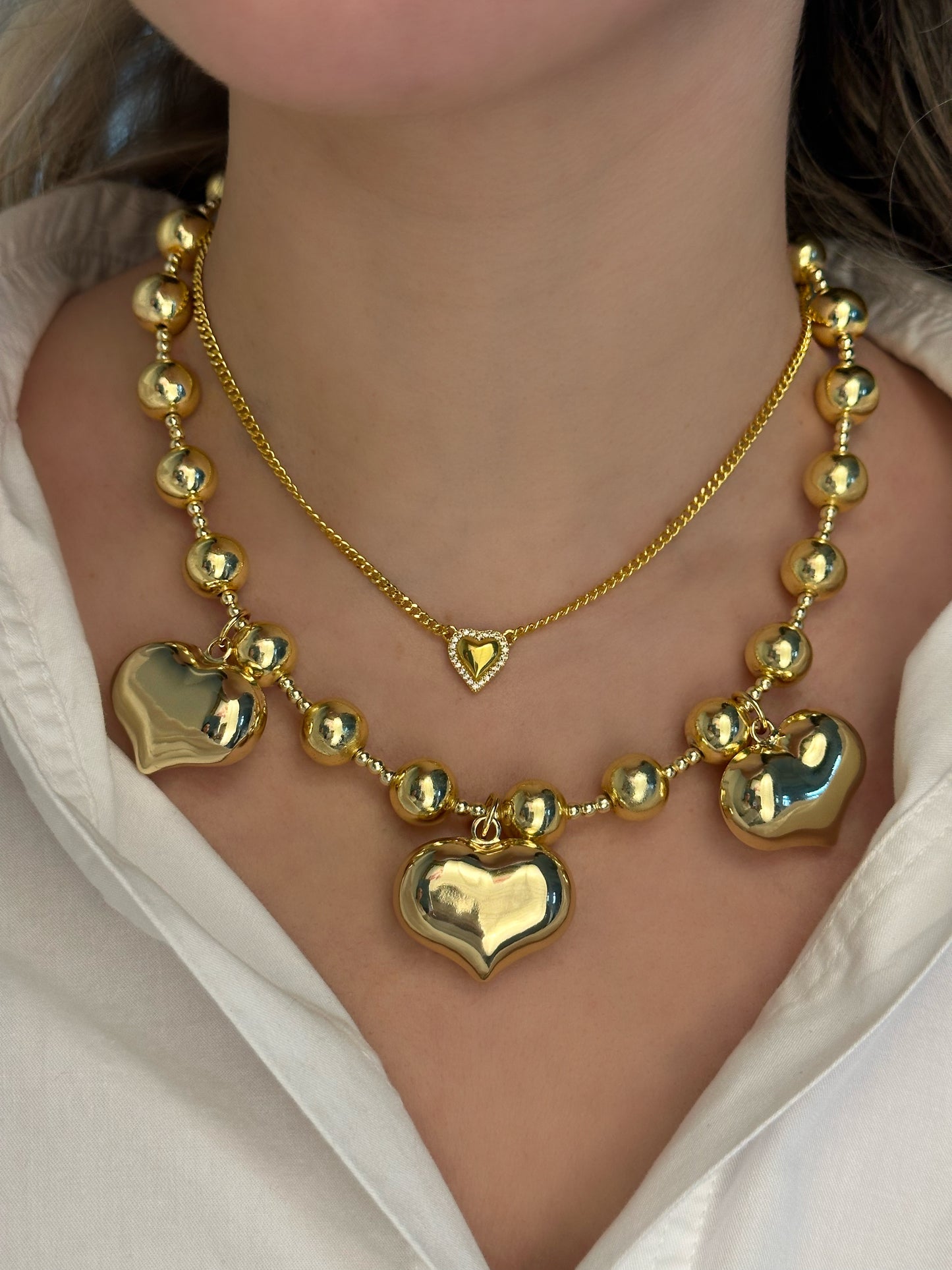 Golden Hearts Necklaces