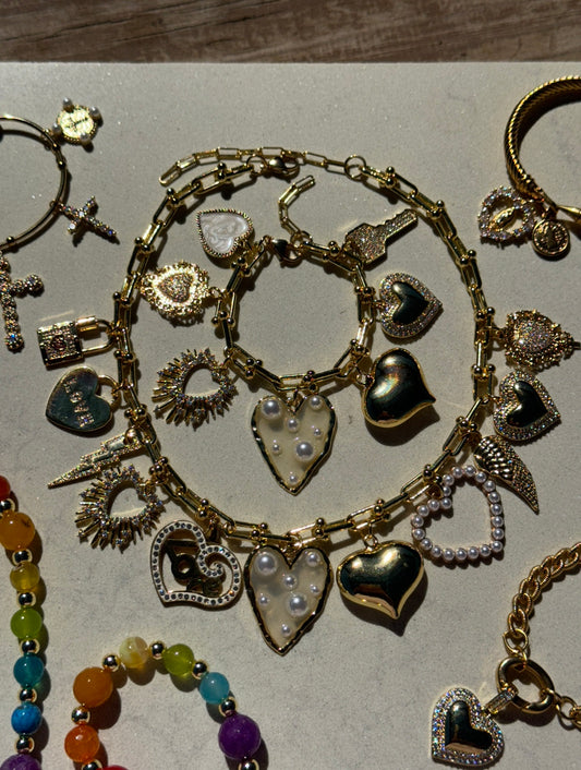 Love Hearts Chunky Necklace & Bracelet (Sold Separately or as a Set)