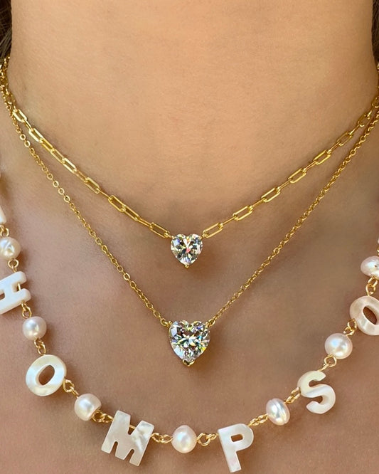 Diamond Heart Necklaces (Sold Separately)