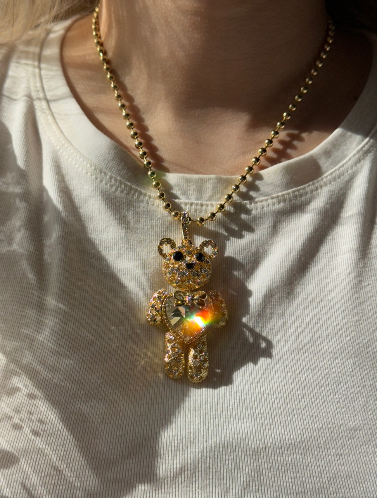 Sparkly Bear Chain Necklace