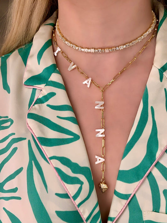 Mother of Pearl Personalized Lariat