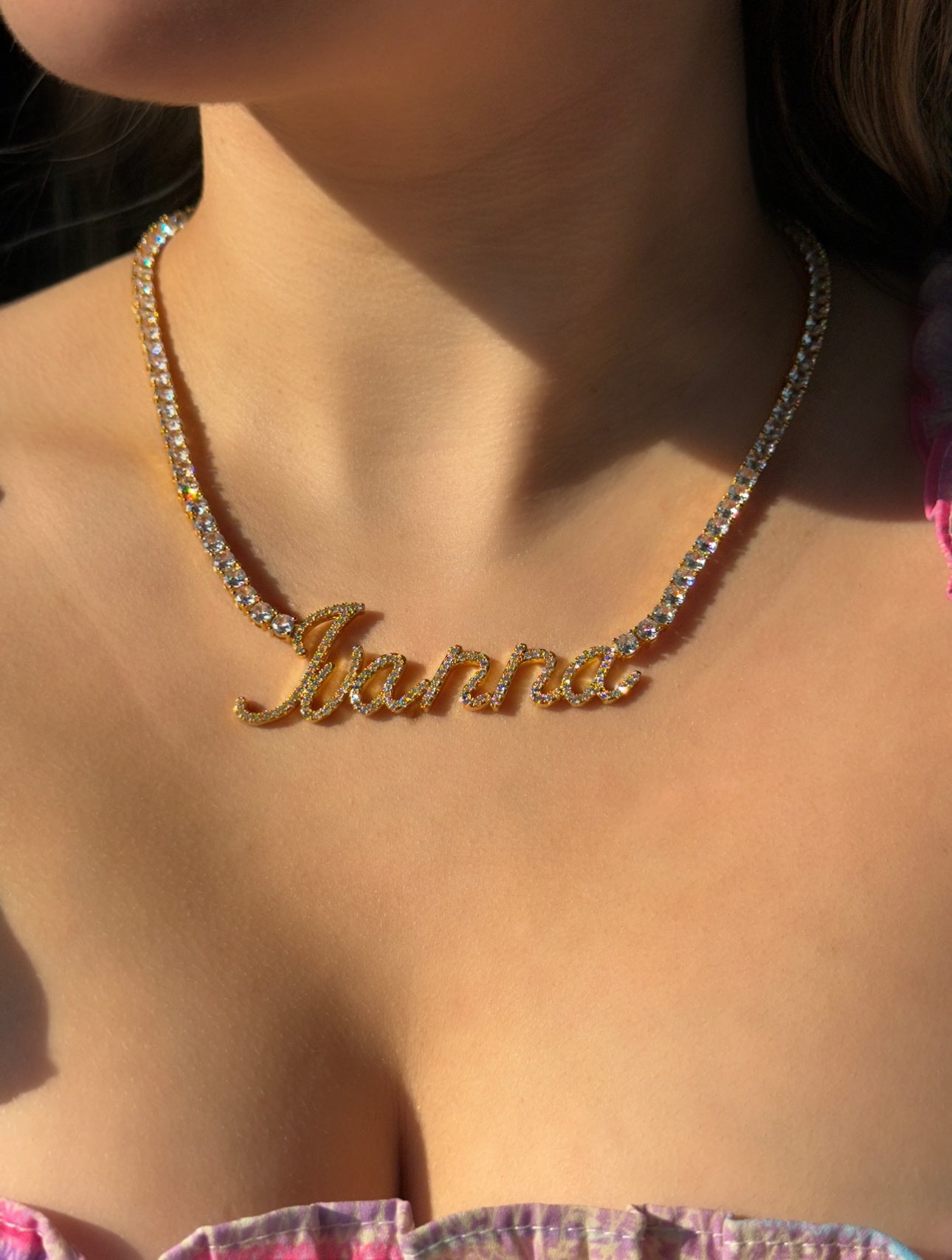 Personalized Diamond Name Tennis Chain Necklace