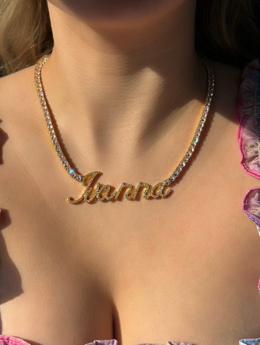 Personalized Diamond Name Tennis Chain Necklace