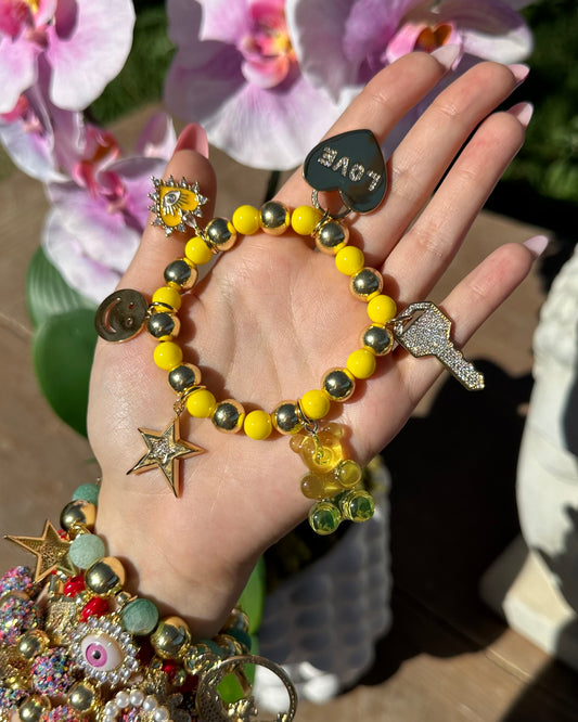 Yellow Charm Bracelet