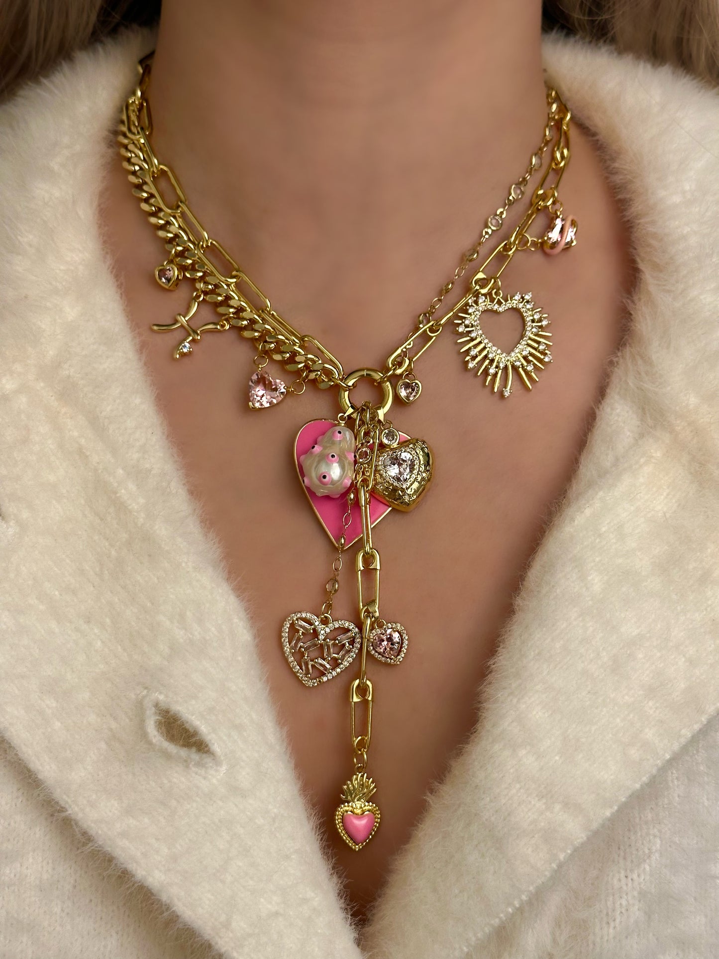 Pink Lover Chunky Zodiac Necklace