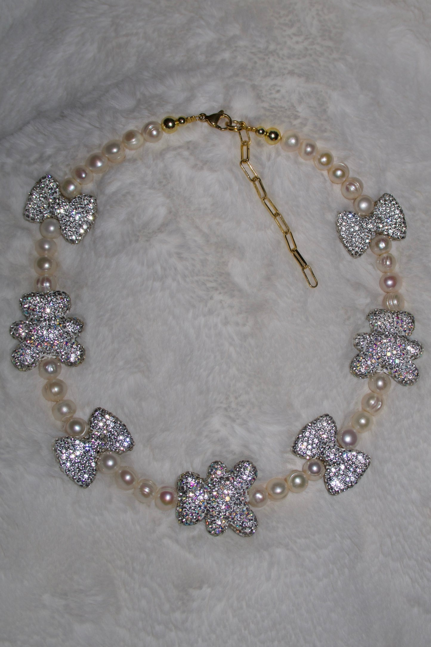 Bling Bears & Bows Pearl Necklace✨🧸🎀