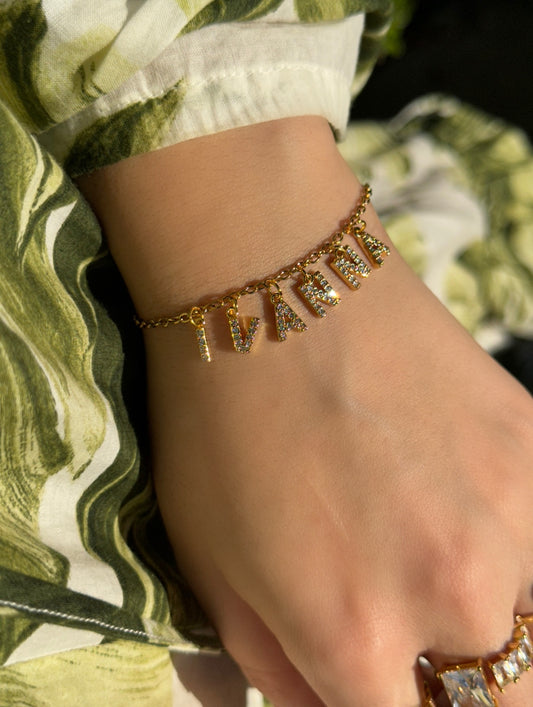 Dainty Sparkly Name Personalized Bracelet