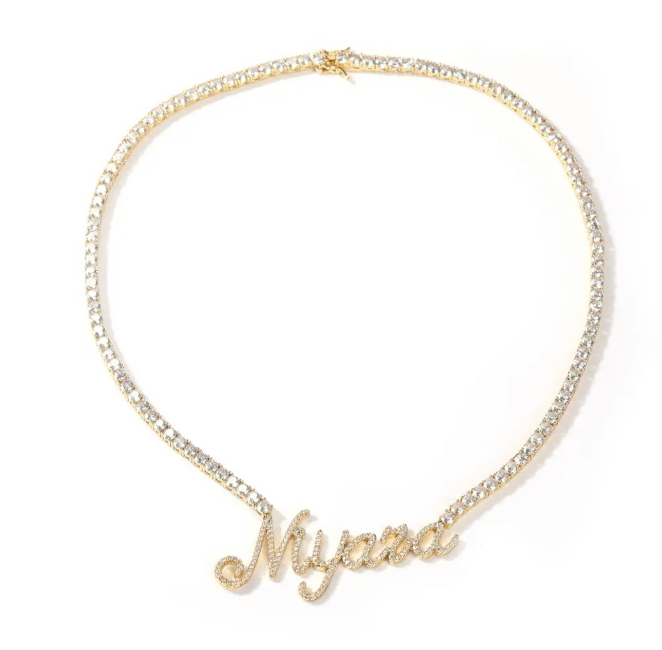 Personalized Diamond Name Tennis Chain Necklace