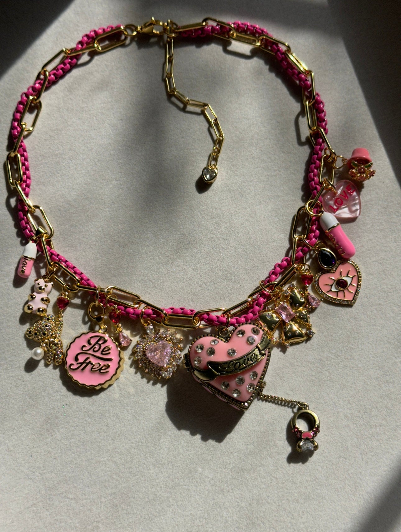 Pink Charm Necklaces