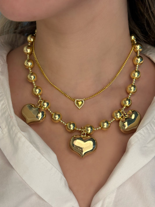 Golden Hearts Necklaces