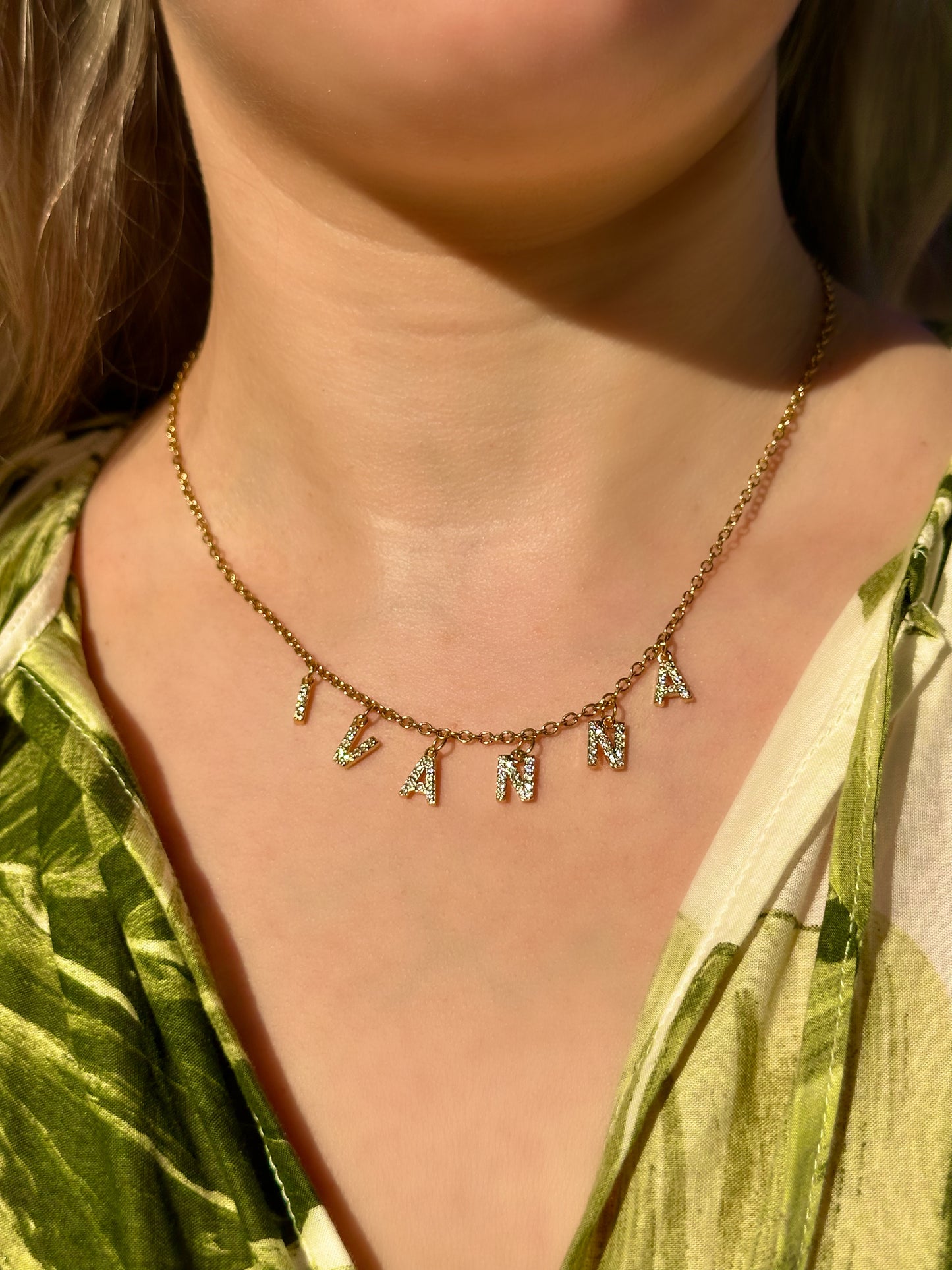 Dainty Sparkly Name Necklace