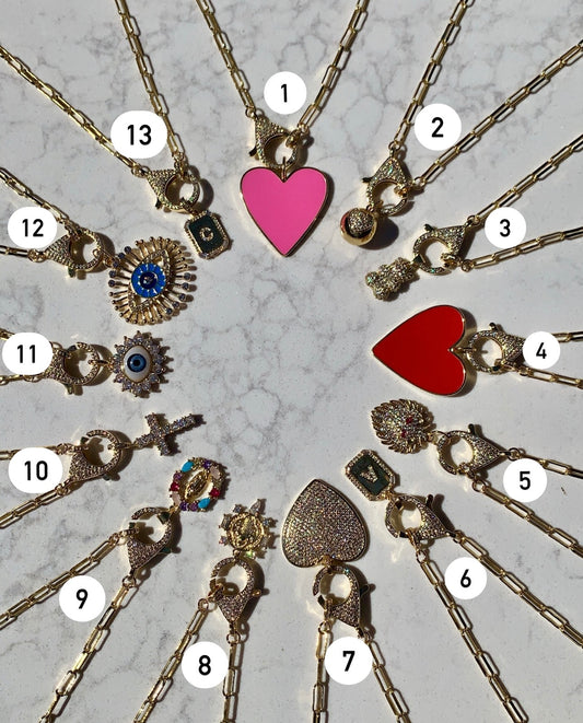 Paperclip Lock Charm Necklace