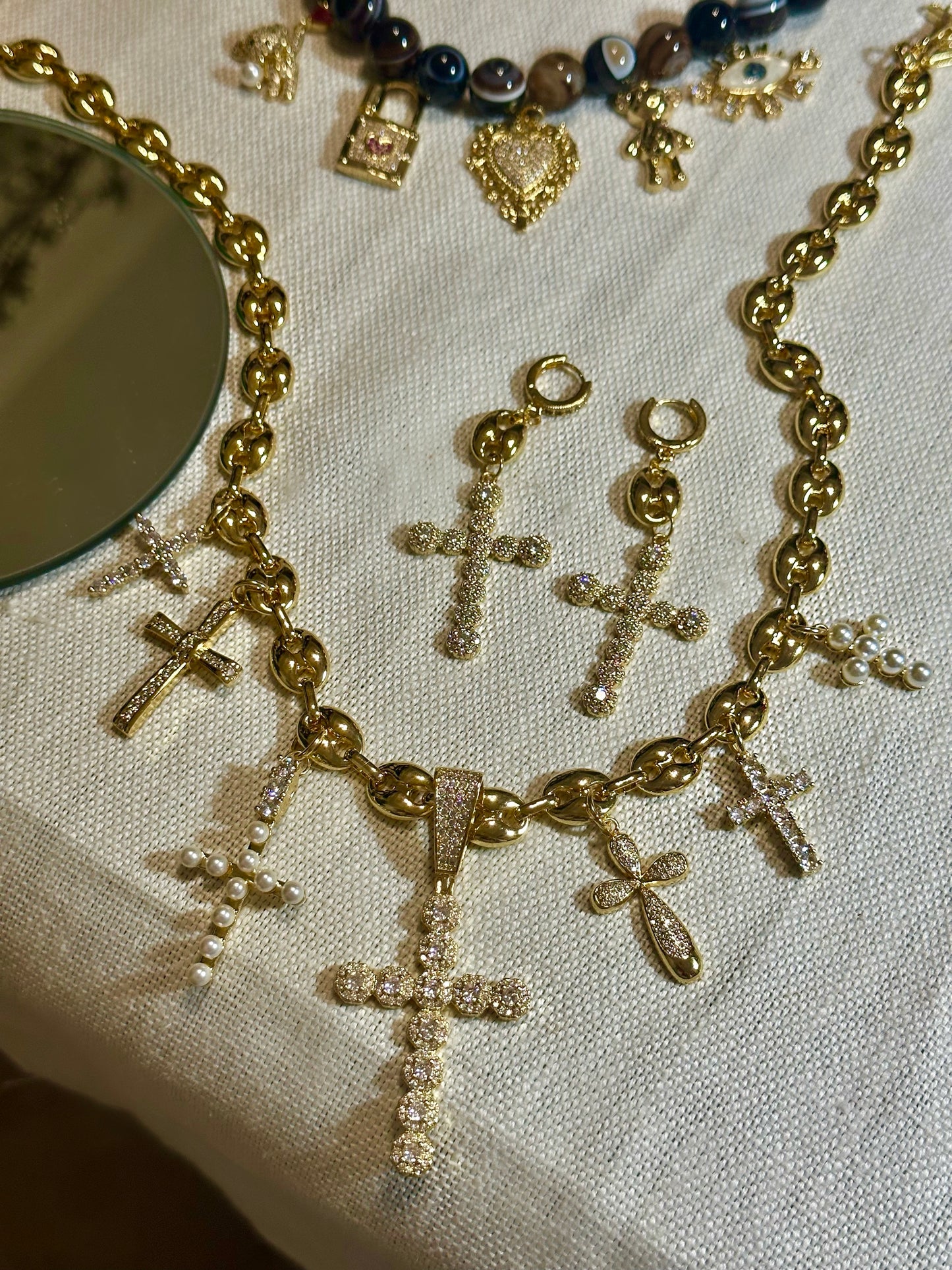 Chunky Chain Crosses Necklace