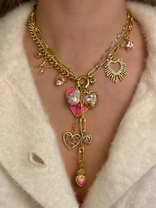 Pink Lover Chunky Zodiac Necklace