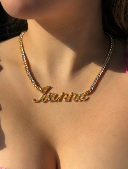 Personalized Diamond Name Tennis Chain Necklace