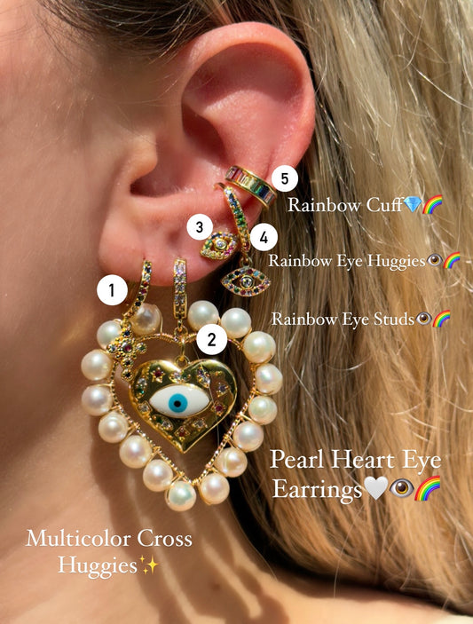 Sparkly Rainbow Eye Earrings