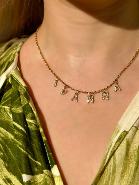 Dainty Sparkly Name Necklace