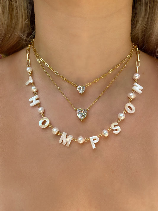 Pearly Name Personalized Necklace