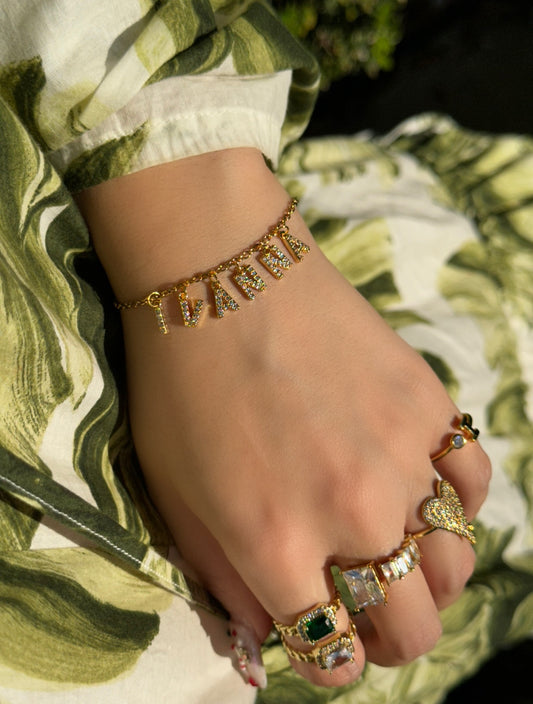 Dainty Sparkly Name Personalized Bracelet