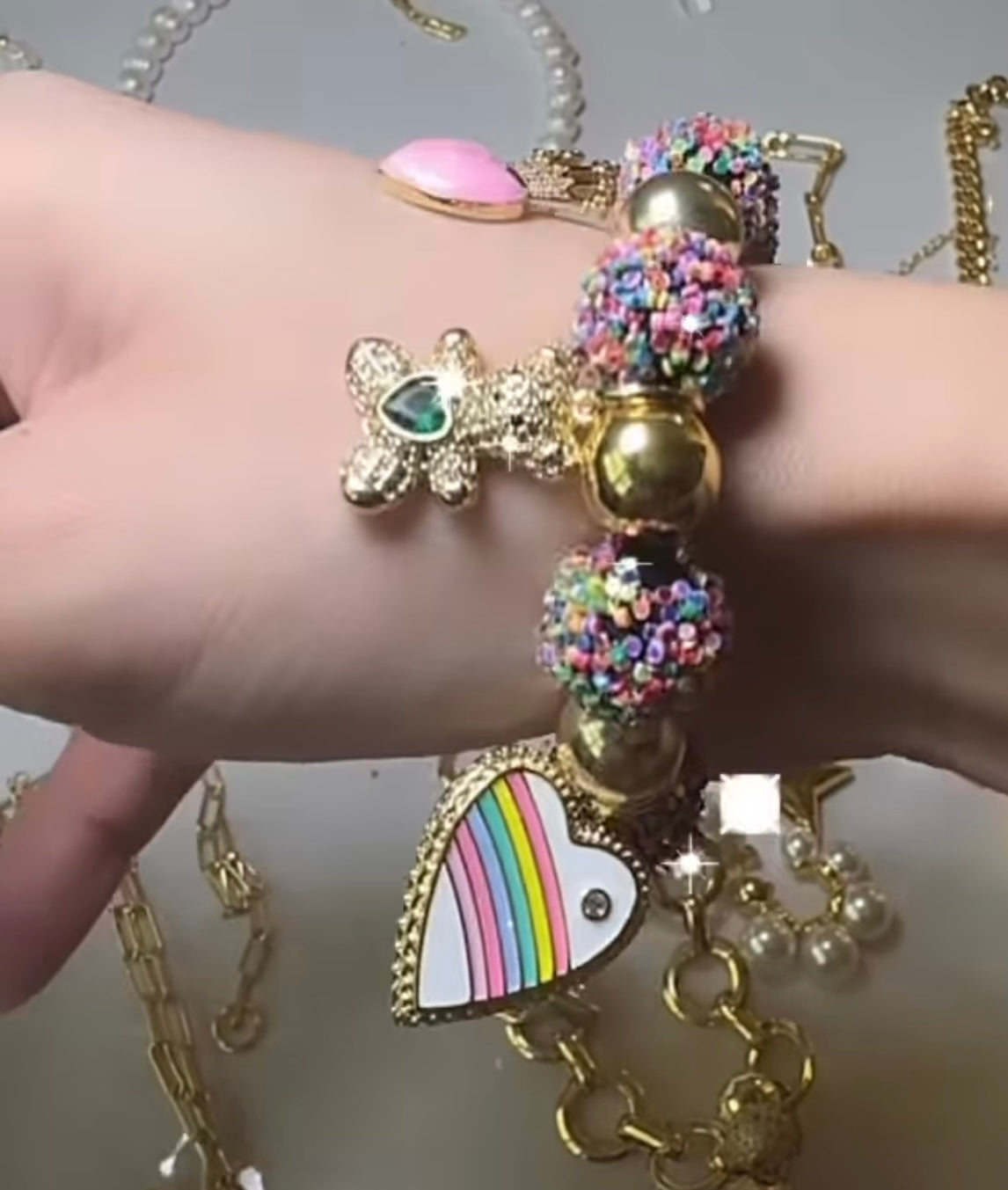 Colorful Charm Necklace & Bracelet