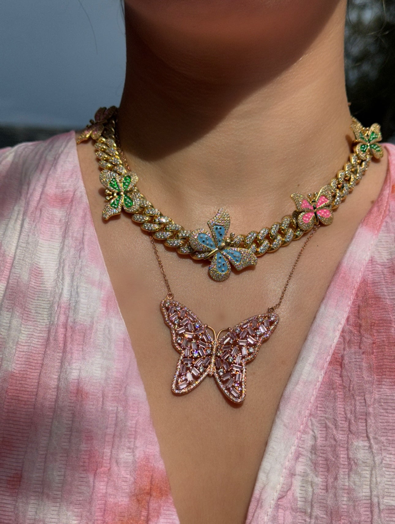 Diamond Butterfly Necklaces