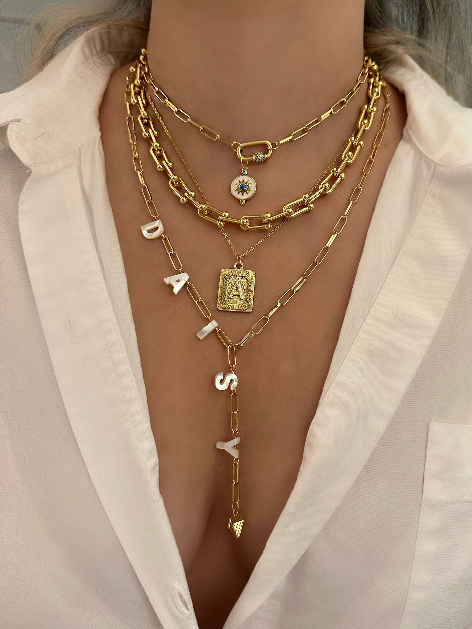 Mother of Pearl Personalized Lariat