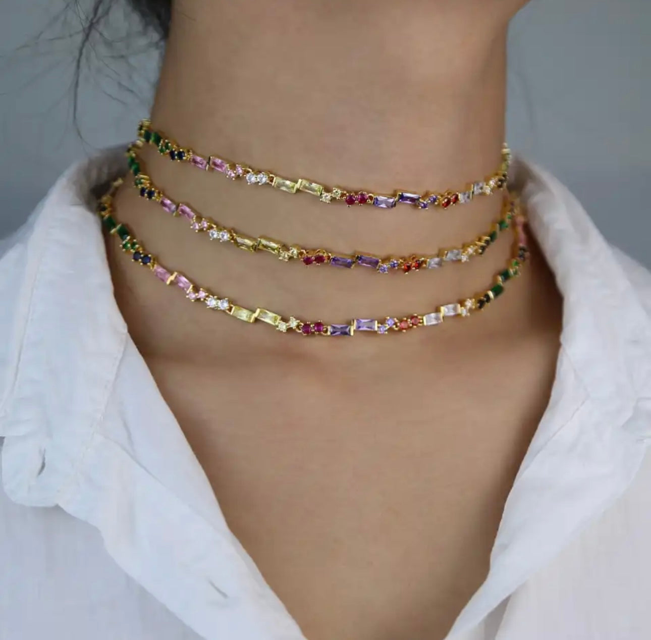 Rainbow Diamonds Necklaces (Sold Separately)