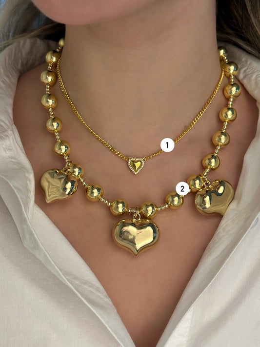 Golden Hearts Necklaces
