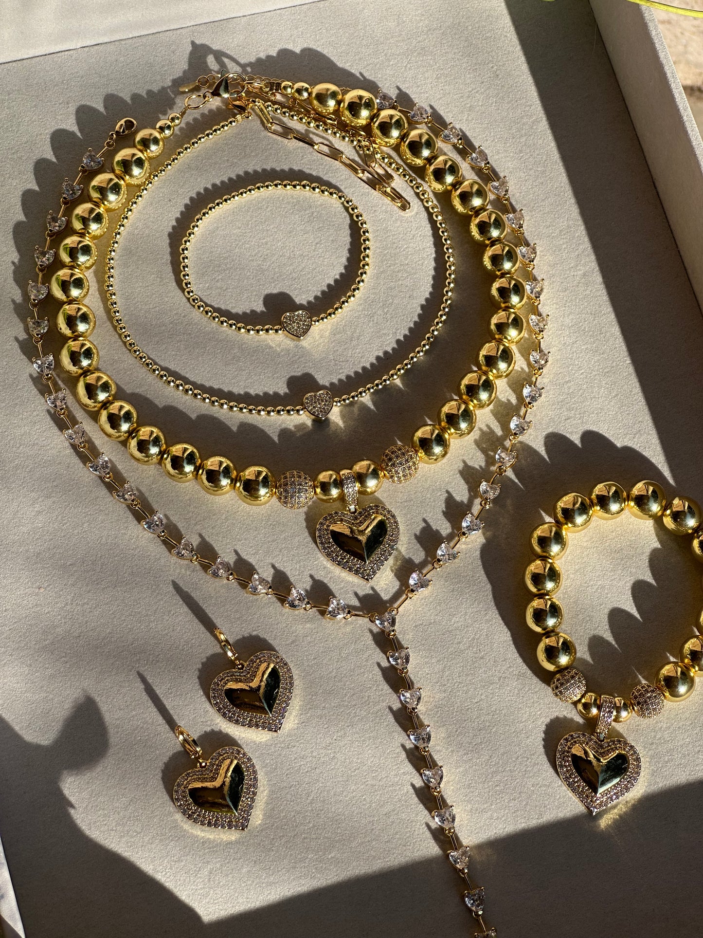 Gold Hearts Jewelry