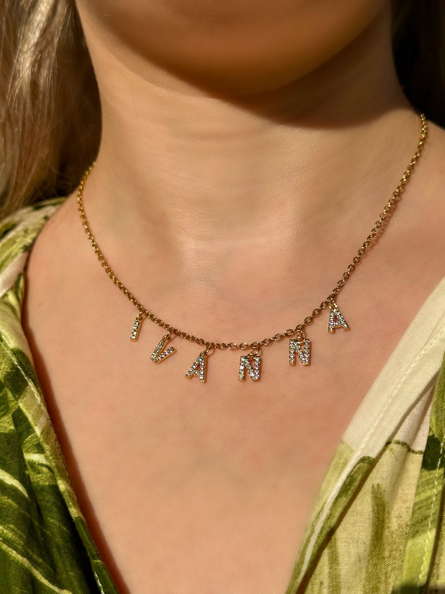 Dainty Sparkly Name Necklace