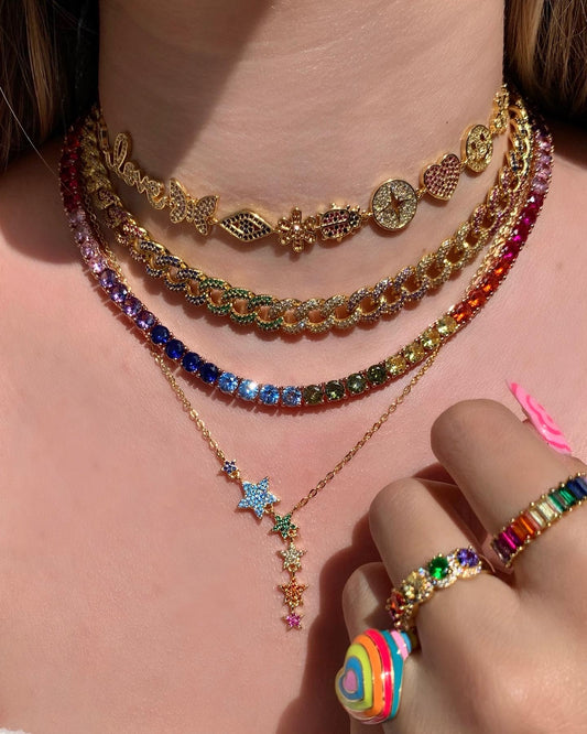 Rainbow Diamond Necklaces