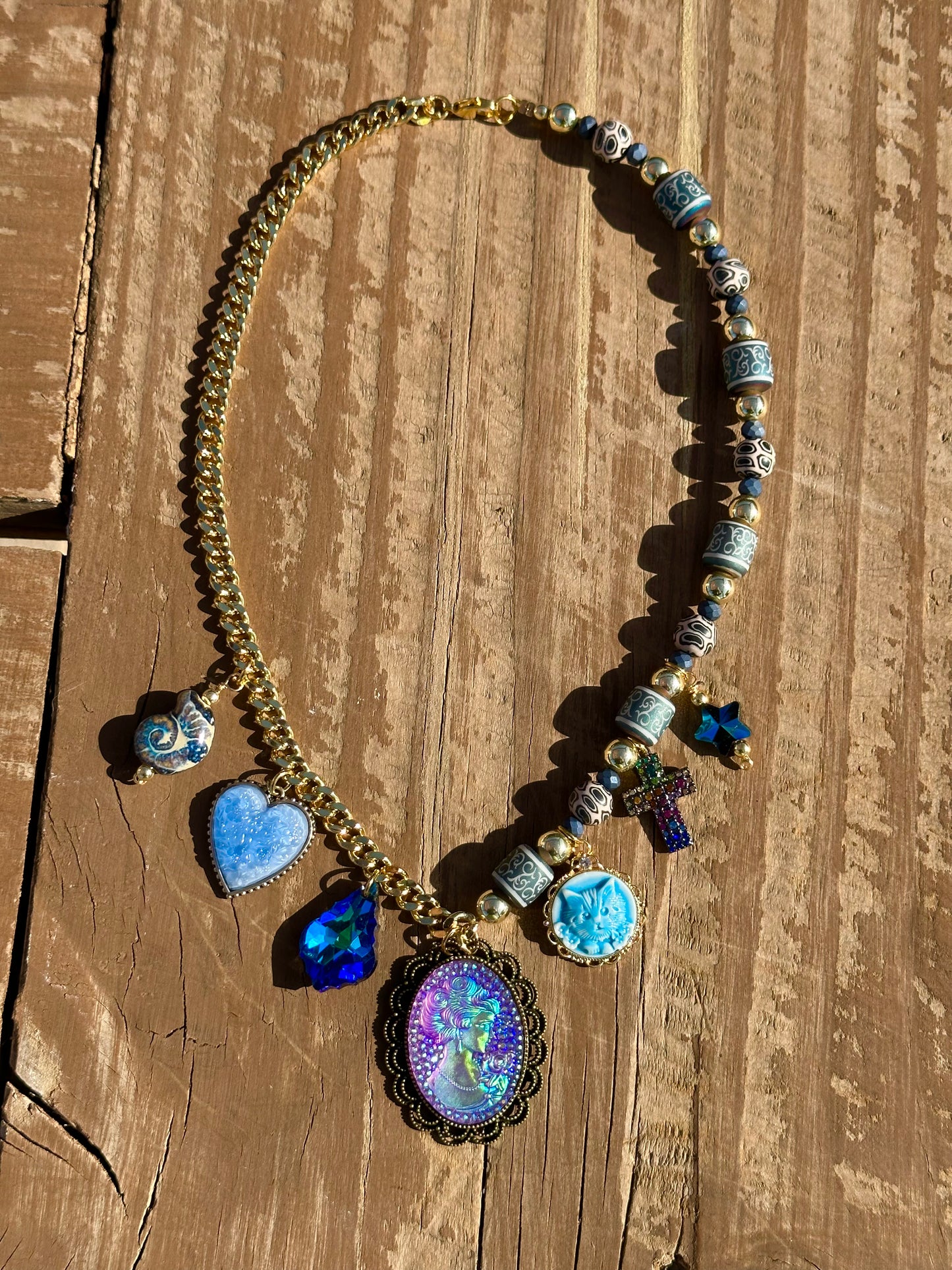 Blue Charms Necklace